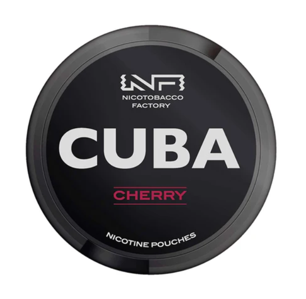 Cuba Black Pineapple All-White Nicotine Pouches in the black and yellow circular can, clearly showing the extreme 43mg/g strength label.